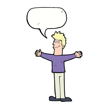 çizgi film mutlu adam konuşma baloncuğu ile