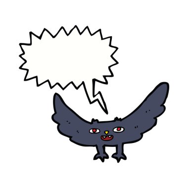 Konuşma balonlu ürkünç vampir yarasa çizgi filmi