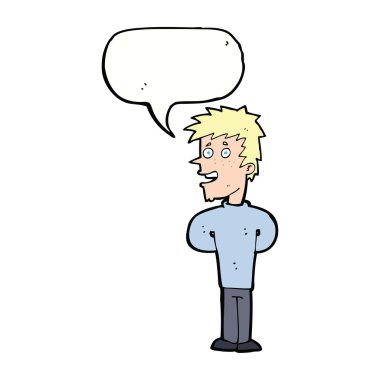 çizgi film mutlu adam konuşma baloncuğu ile