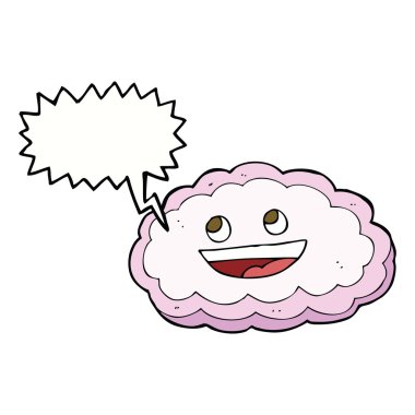 Konuşma baloncuklu karikatür dekoratif bulut