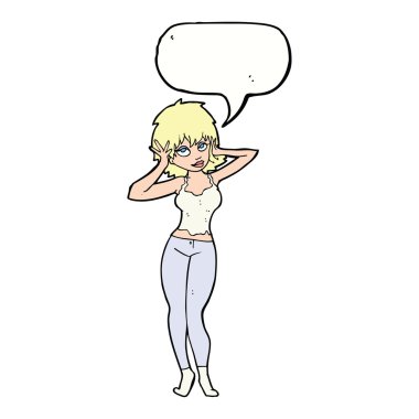 çizgi film güzel kadınla konuşma balonu