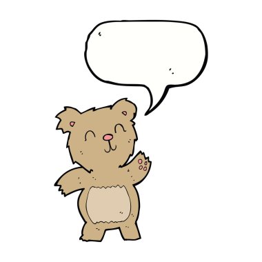 Konuşma baloncuklu çizgi film ayısı