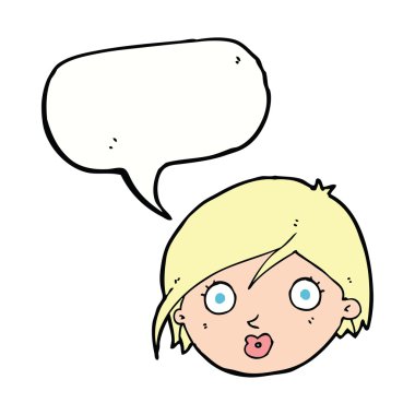 karikatür kadın yüzünü şaşırttı konuşma baloncuğuyla