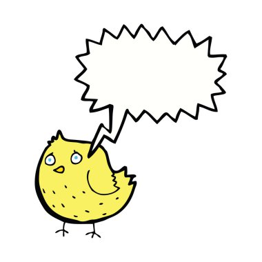 Konuşma baloncuklu çizgi film kuşu