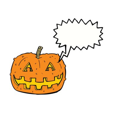 Konuşma baloncuklu çizgi film balkabağı