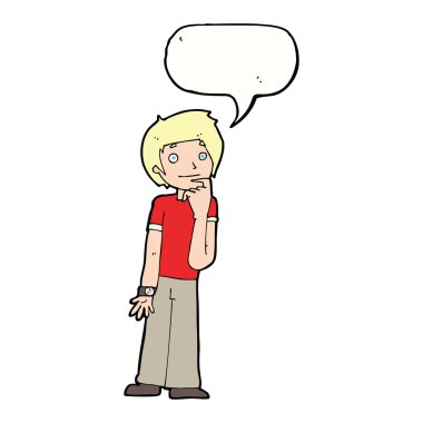 çizgi film çocuk konuşma balonu ile merak