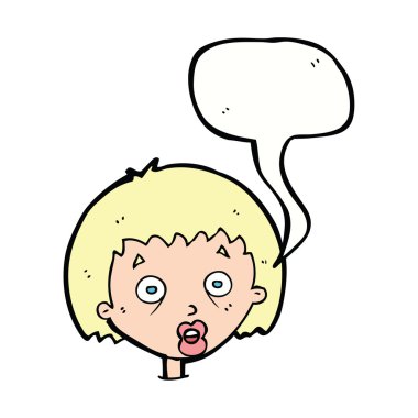 çizgi film şok kadınla konuşma balonu