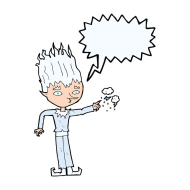 Jack Frost 'un konuşma baloncuklu çizgi filmi