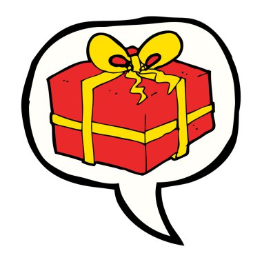 Konuşma baloncuğuyla birlikte karikatür Noel 'i