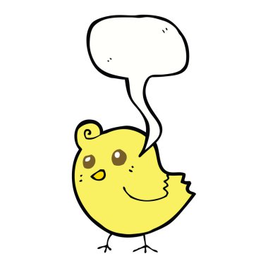 Konuşma baloncuklu çizgi film kuşu