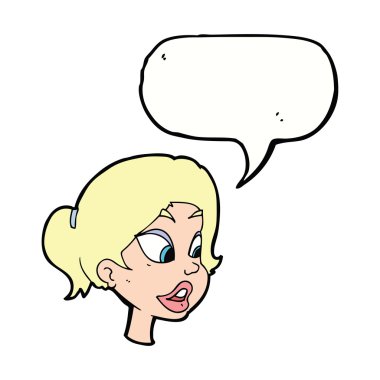 çizgi film dostu kadınla konuşma balonu