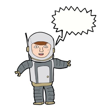 Konuşma balonu olan bir astronot.