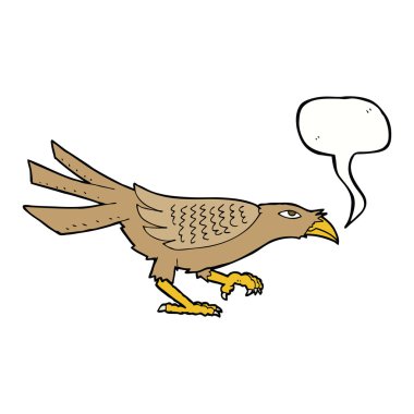 Konuşma baloncuklu çizgi film kuşu