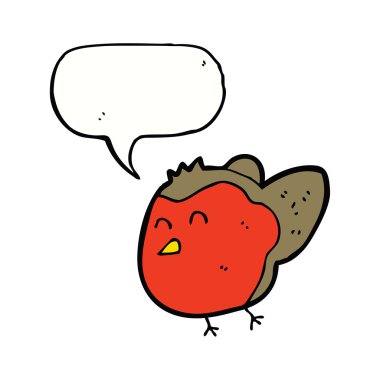 Konuşma balonlu çizgi robin
