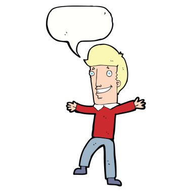 çizgi film mutlu adam konuşma baloncuğu ile