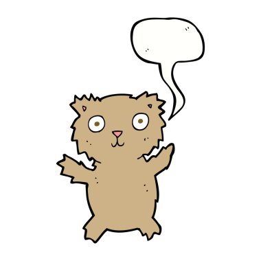 Konuşma baloncuklu çizgi film ayısı