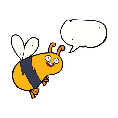 komik karikatür arı ile konuşma balonu