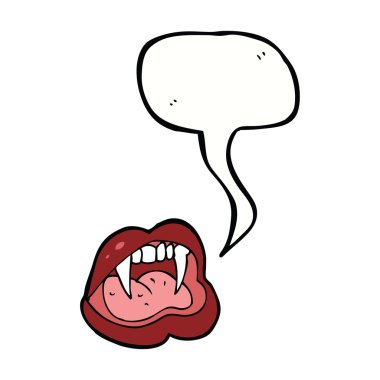 Konuşma baloncuklu çizgi vampir dudakları