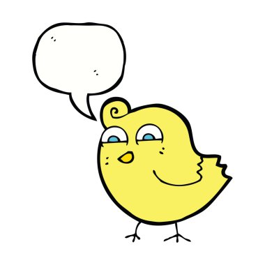 karikatür komik kuş ile konuşma balonu