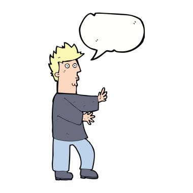 çizgi film gergin adam konuşma balonu ile sallayarak