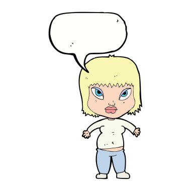 çizgi film kilolu kadın ile konuşma balonu