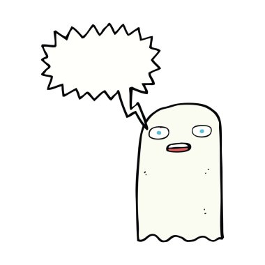 Konuşma balonlu komik karikatür hayaleti