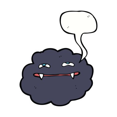 Konuşma baloncuklu çizgi vampir bulutu