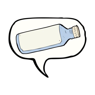 Konuşma baloncuklu çizgi film su şişesi