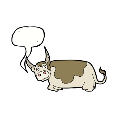 Konuşma baloncuklu çizgi film boğası