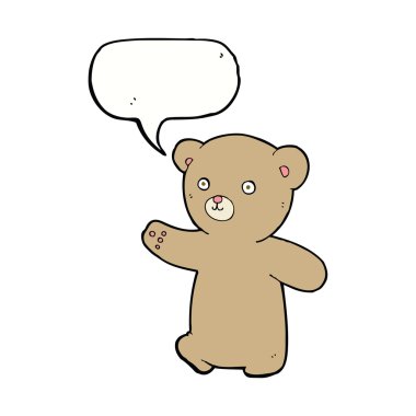 Konuşma baloncuklu çizgi film ayısı