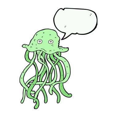 Konuşma baloncuklu ahtapot çizgi filmi