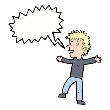 çizgi film mutlu adam konuşma baloncuğu ile