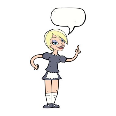 konuşma balonu ile emir alan karikatür garson