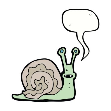 Konuşma balonlu çizgi film salyangozu