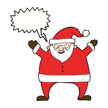 Konuşma balonlu çizgi film Noel Baba