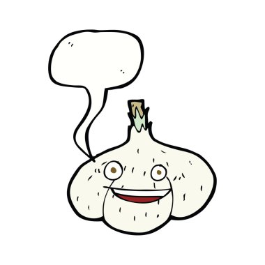 Konuşma baloncuklu çizgi film sarımsağı