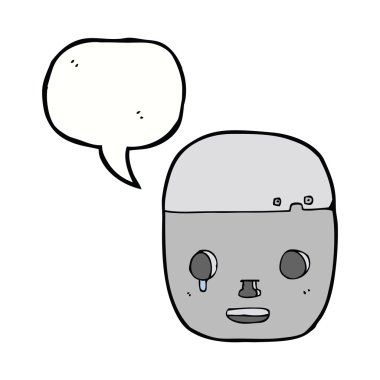 çizgi film robot kafa ile konuşma balonu