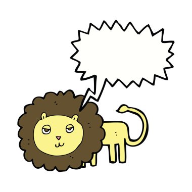 Konuşma baloncuklu çizgi film aslanı