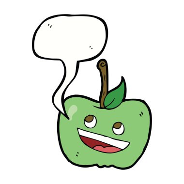 karikatür apple ile konuşma balonu