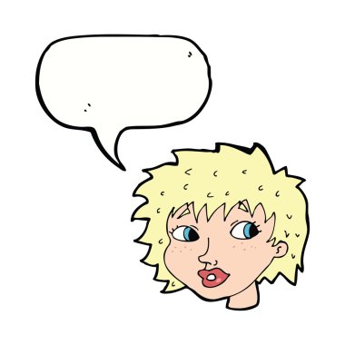 Karikatür, konuşma balonlu kadını şaşırttı.