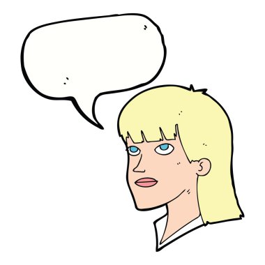 çizgi film ciddi kadınla konuşma balonu