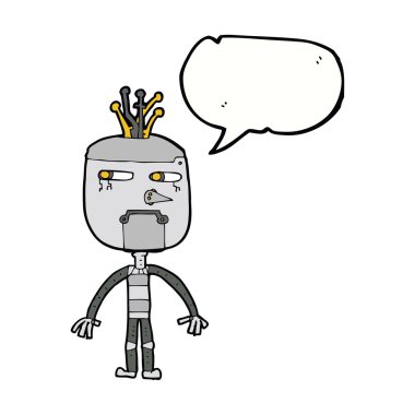 Konuşma baloncuklu komik robot.