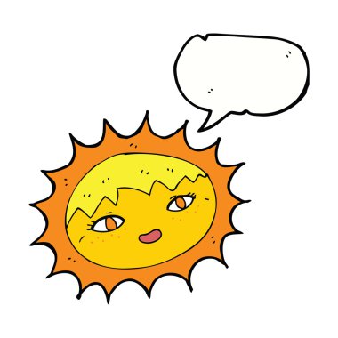 Konuşma baloncuklu güzel güneş çizgi filmi