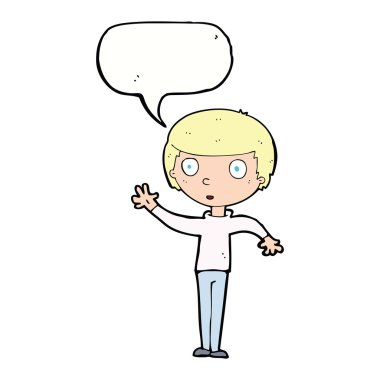 Konuşma balonlu çizgi film çocuğu.