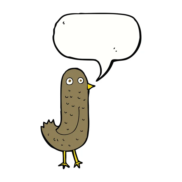 Rolig tecknad fågel med tal bubbla — Stock vektor