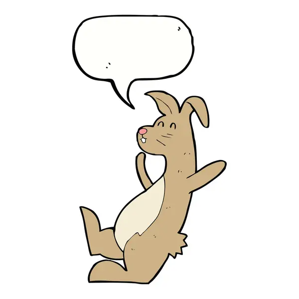 Konuşma baloncuklu çizgi film tavşanı — Stok Vektör
