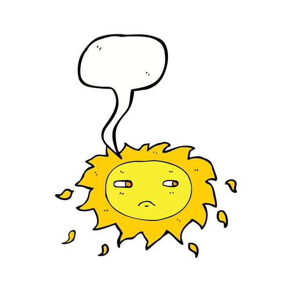 スピーチバブルと漫画悲しい太陽 — ストックベクタ