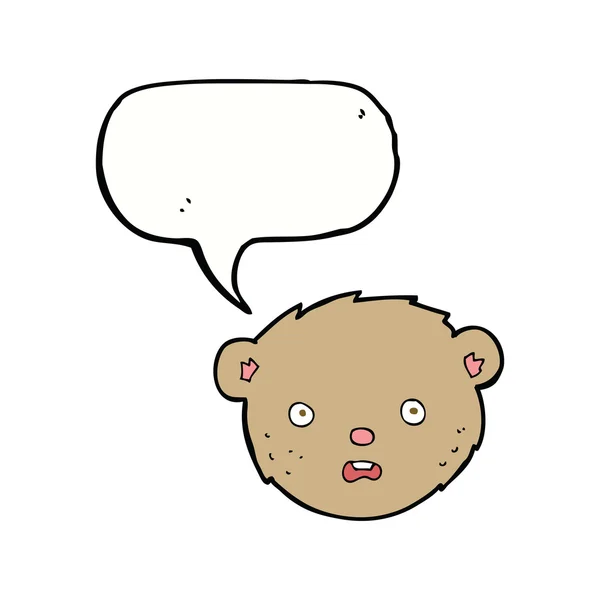 Cartoon-Teddybär-Gesicht mit Sprechblase — Stockvektor