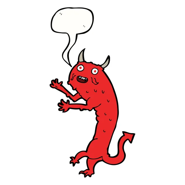 Cartoon duivel met spraakzeepbel — Stockvector