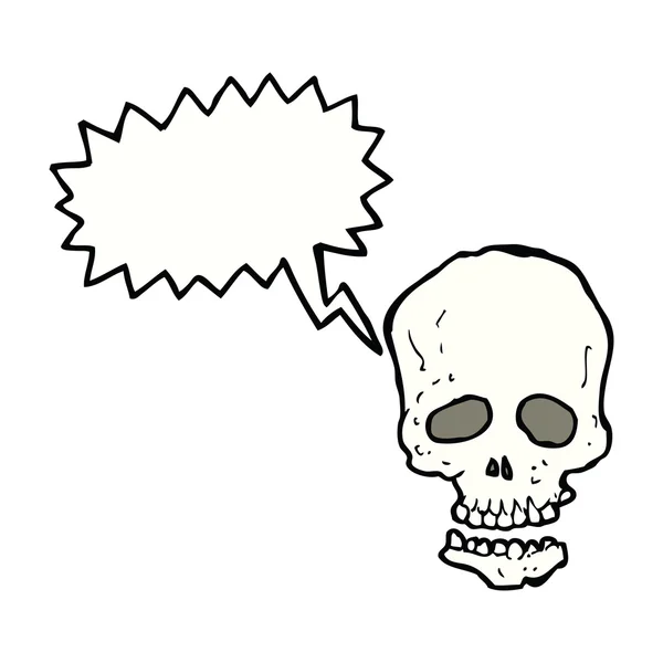 Cartoon skull with speech bubble — Stock Vector